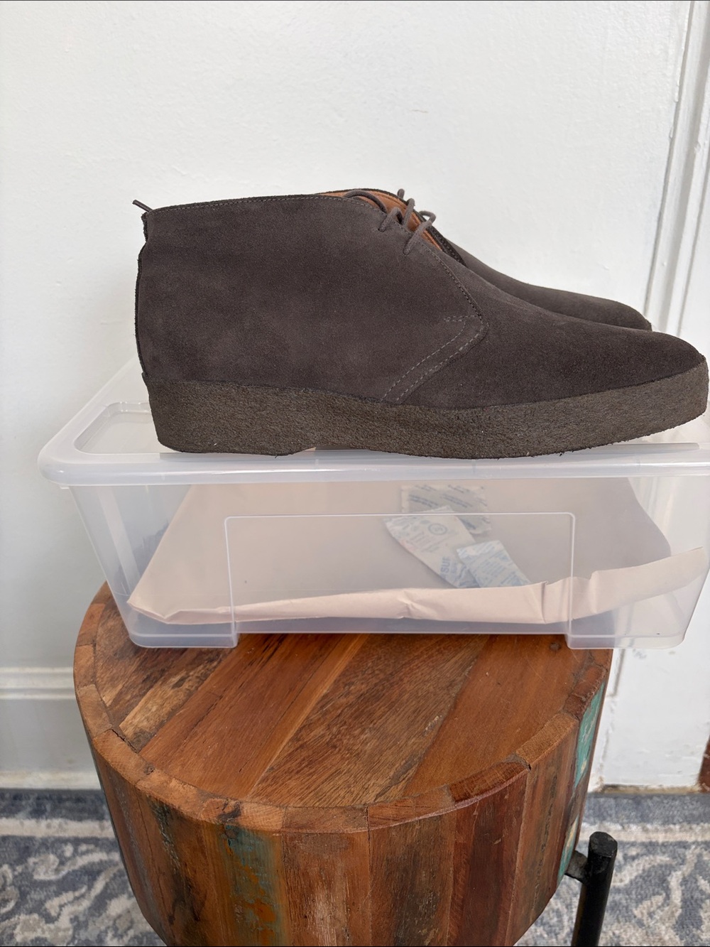 Gray Suede  Sanders Joel Ankle Boots - Picture 2 of 9
